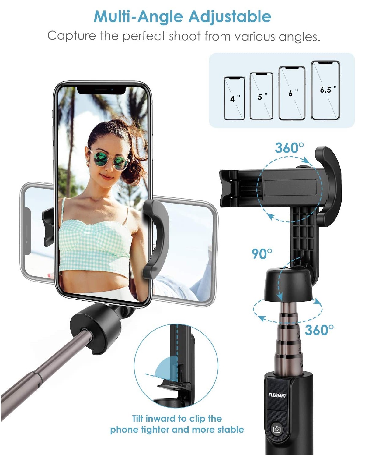 ELEGIANT 3 In 1 Selfie Stick Tripod With Wireless Remote Control