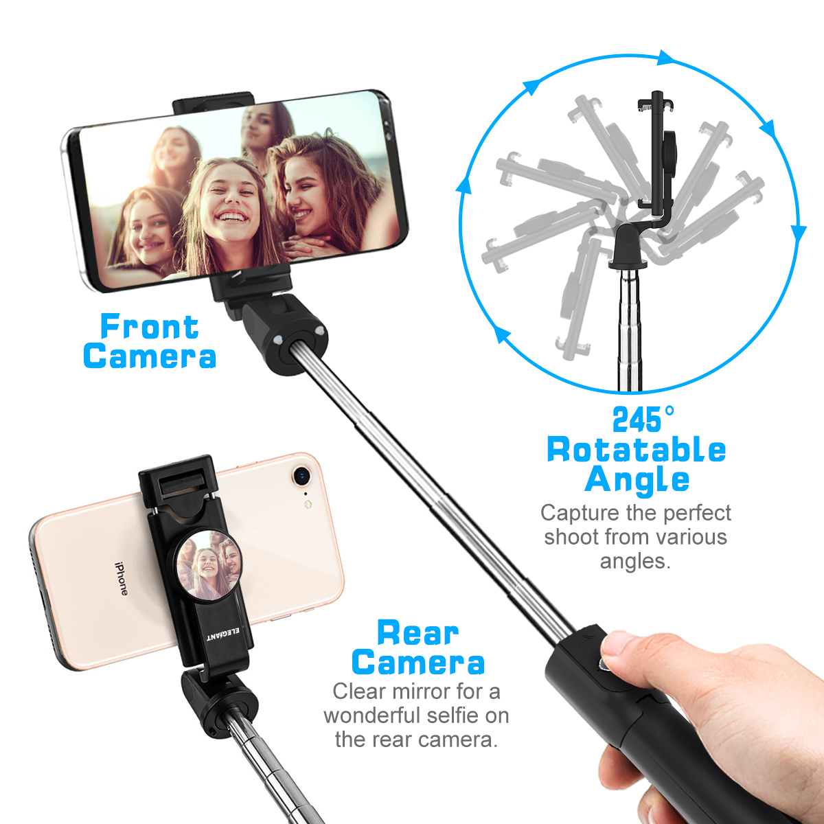 ELEGIANT EGS 003 3 In 1 Bluetooth Selfie Stick Tripod 27 6 Extendable