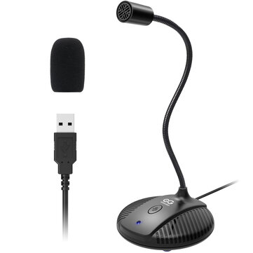 ELEGIANT USB Condenser PC Microphone Plug & Play with Mute Button Omni-directional Pickup for Live Stream Online Meeting Podcasting Recording | EGM-03
