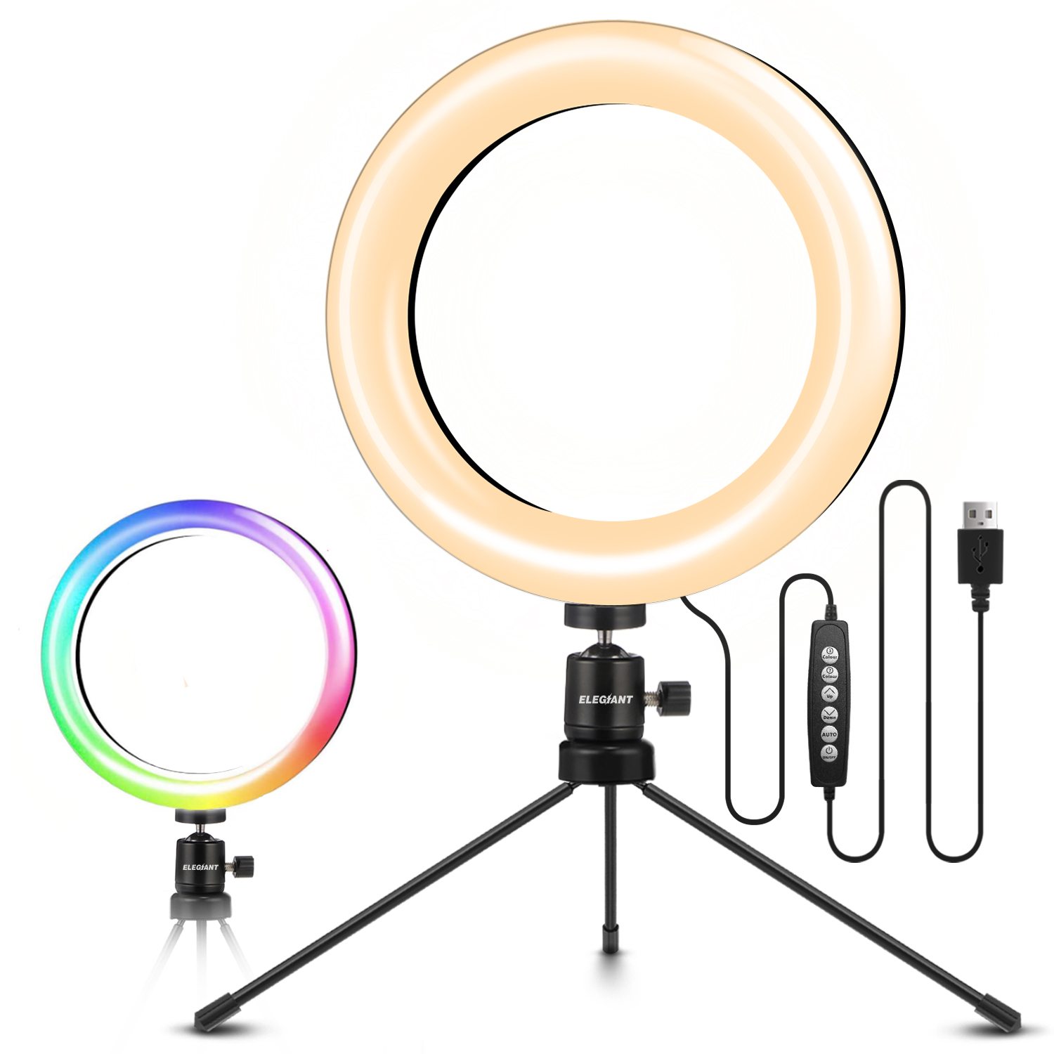 Mactrem 10 RGB Ring Light with Stand Live Streaming 3 Light Modes & 10 Brightness Level TikTok Ring Light of Grey Aluminum Shell YouTube Makeup USB Interface Selfie 10 inch